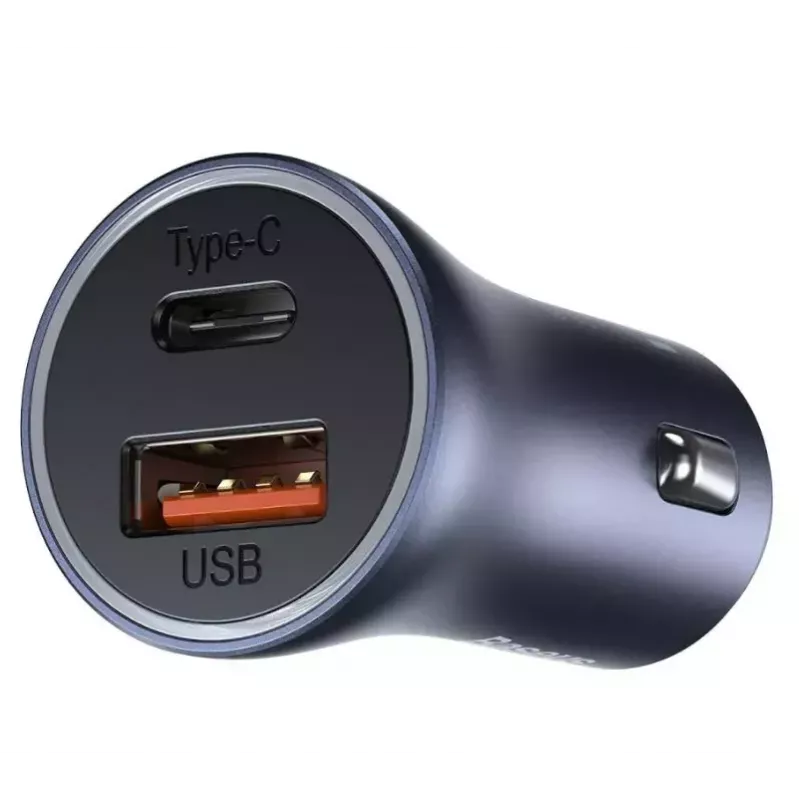 Auto laadija Baseus TZCCJD-0G 40W tumedalt hall — USB sõiduki toiteadapter, 40W väljund