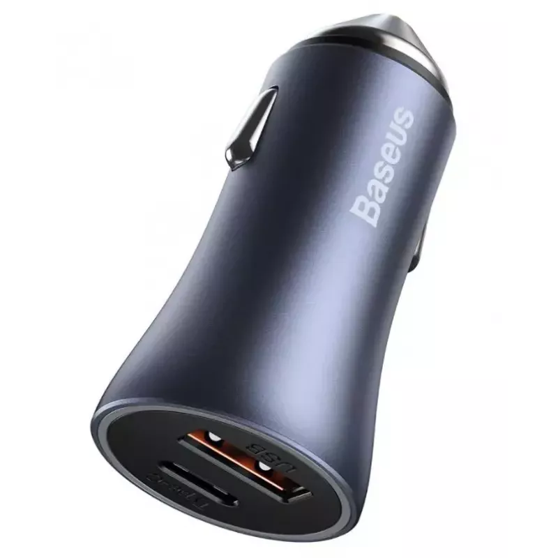 Auto laadija Baseus TZCCJD-0G 40W tumedalt hall — USB sõiduki toiteadapter, 40W väljund