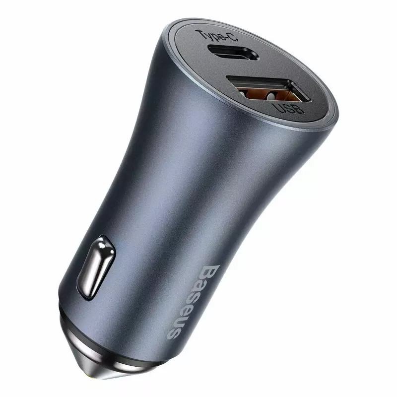 Auto laadija Baseus TZCCJD-0G 40W tumedalt hall — USB sõiduki toiteadapter, 40W väljund