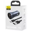 Auto laadija Baseus TZCCJD-0G 40W tumedalt hall — USB sõiduki toiteadapter, 40W väljund