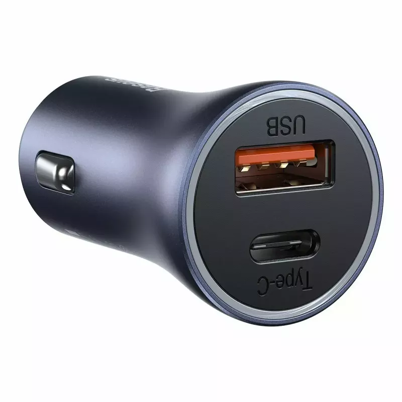 Auto laadija Baseus TZCCJD-0G 40W tumedalt hall — USB sõiduki toiteadapter, 40W väljund
