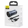 Auto laadija Baseus TZCCJD-0G 40W tumedalt hall — USB sõiduki toiteadapter, 40W väljund