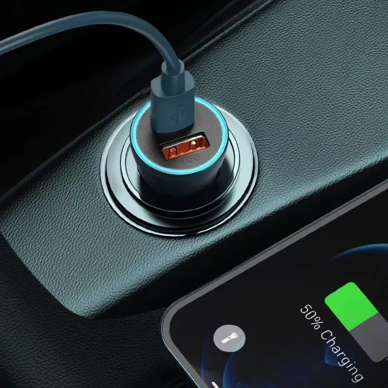 Auto laadija Baseus TZCCJD-0G 40W tumedalt hall — USB sõiduki toiteadapter, 40W väljund