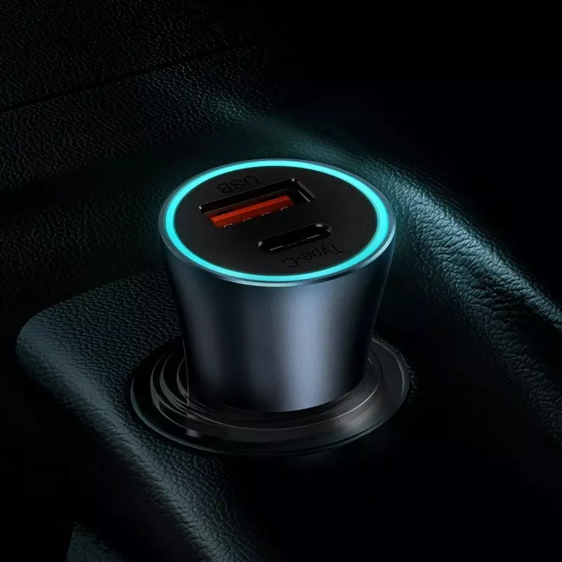 Auto laadija Baseus TZCCJD-0G 40W tumedalt hall — USB sõiduki toiteadapter, 40W väljund