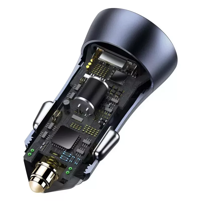 Auto laadija Baseus TZCCJD-0G 40W tumedalt hall — USB sõiduki toiteadapter, 40W väljund