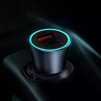 Auto laadija Baseus TZCCJD-0G 40W tumedalt hall — USB sõiduki toiteadapter, 40W väljund