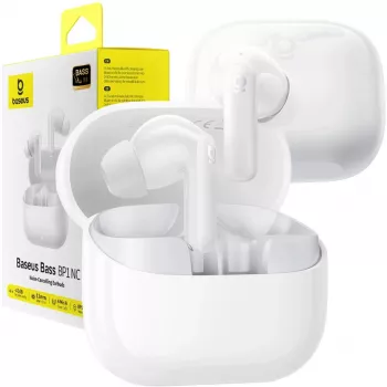 In-Ear TWS Earbuds Baseus Bass BP1 NC – Active Noise Cancellation, Valge