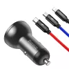 Auto USB-laadija Baseus AB2XUSBAKBK — 2× USB 2.0, 4,8 A, sigaretisüütaja toide, must/hall