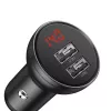 Auto USB-laadija Baseus AB2XUSBAKBK — 2× USB 2.0, 4,8 A, sigaretisüütaja toide, must/hall