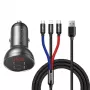 Auto USB-laadija Baseus AB2XUSBAKBK — 2× USB 2.0, 4,8 A, sigaretisüütaja toide, must/hall