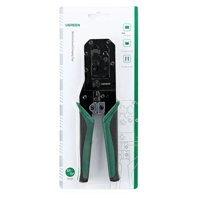Pressimistööriist UGREEN NW136 Etherneti RJ45/UTP kaablitele, must/roheline