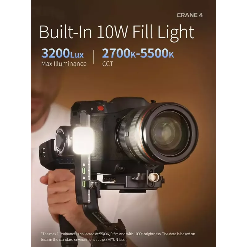 Gimbal Zhiyun Crane 4 3-teljeline stabilisaator kuni 10-tunnise akukestvusega