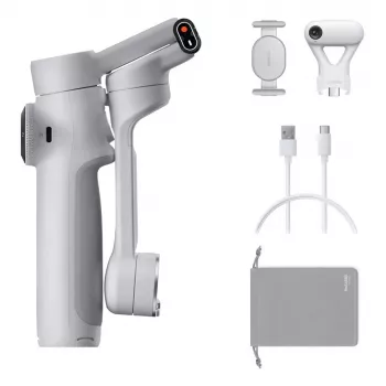 Gimbal Insta360 Flow 2 Standard Bundle — 3-teljeline nutitelefoni stabilisaator, kokkupandav, 1100 mAh aku, kivihall