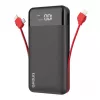 Akupank Dudao K1Pro 20000mAh 15W 4 integreeritud kaabliga, must