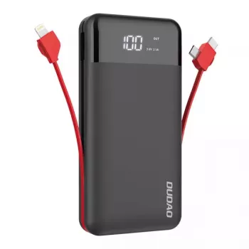 Akupank Dudao K1Pro 20000mAh 15W 4 integreeritud kaabliga, must