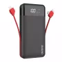 Akupank Dudao K1Pro 20000mAh 15W 4 integreeritud kaabliga, must