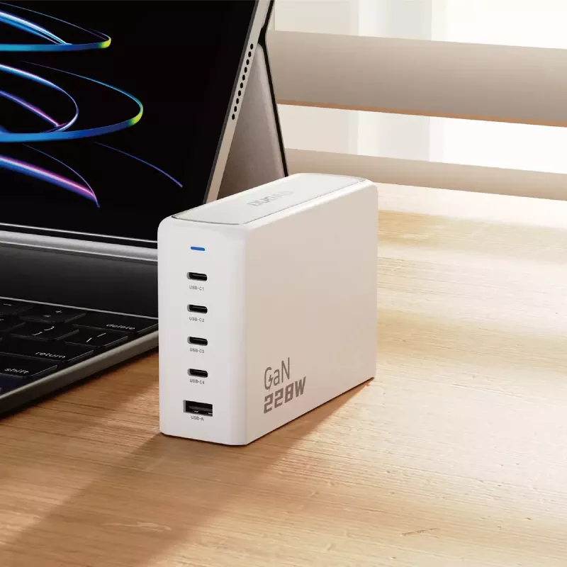 Laadija DUDAO A228EU 228W GaN 4xUSB-C 1xUSB-A