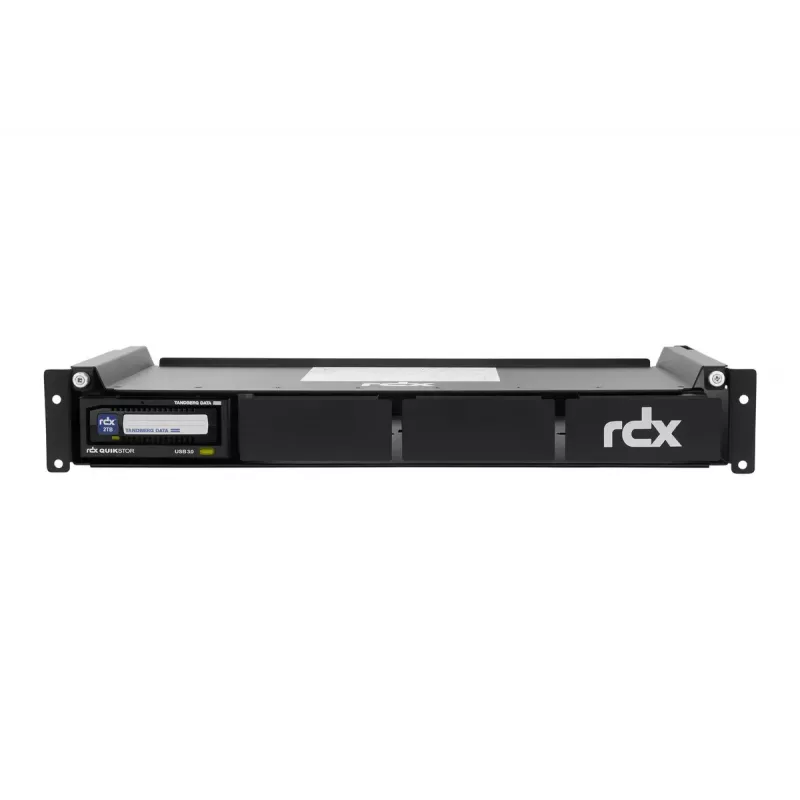 Overland-Tandberg 1.5U Rackmount QuadPAK 1–4 välisele RDX-seadmele, 19 tolli, must