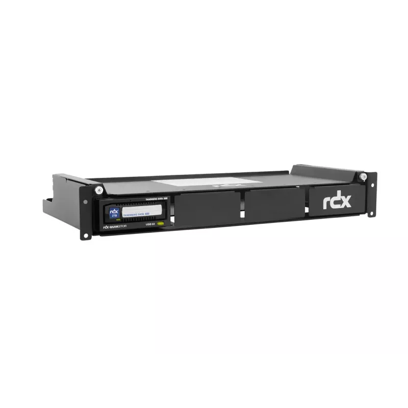 Overland-Tandberg 1.5U Rackmount QuadPAK 1–4 välisele RDX-seadmele, 19 tolli, must