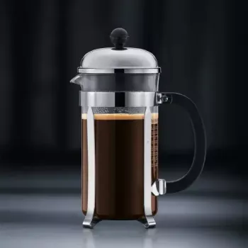 French Press kohvimasin BODUM Chambord 8 tassi, must raam kroomitud ja klaasist karahviniga