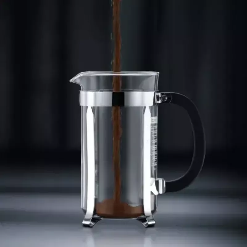 French Press kohvimasin BODUM Chambord 8 tassi, must raam kroomitud ja klaasist karahviniga