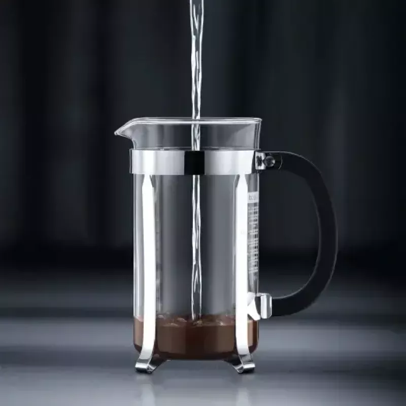 French Press kohvimasin BODUM Chambord 8 tassi, must raam kroomitud ja klaasist karahviniga