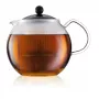 Teekann BODUM Assam Single 500 ml — must käepide, läbipaistev klaas