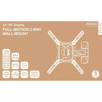 TV-kinnitus Deltaco ARM-0256 139,7 cm (55 tolli) Must