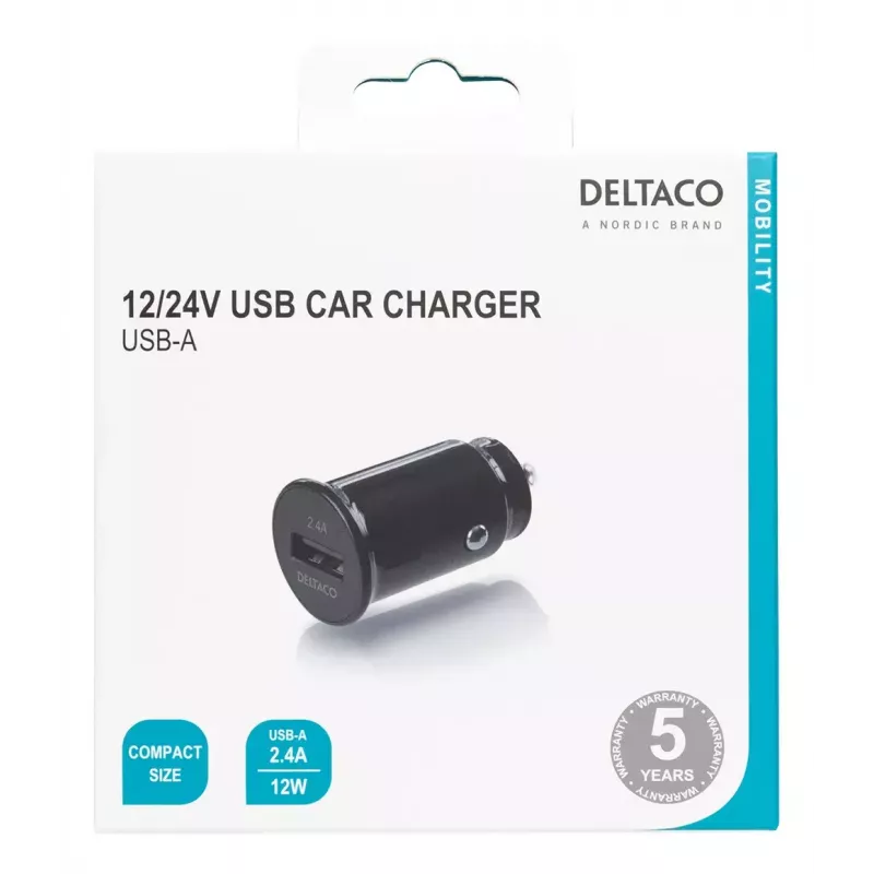 Autolaadija Deltaco USB-CAR123 Universal Must