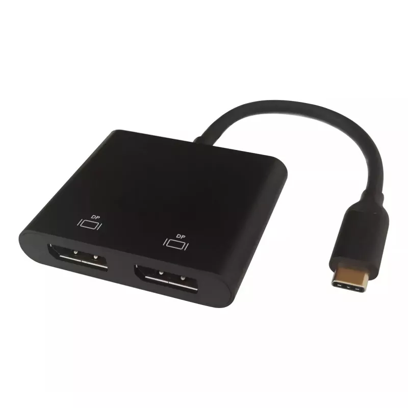 Deltaco USBC-2DP videokaabli adapter 0,1 m USB USB-C 2 x DisplayPort Must