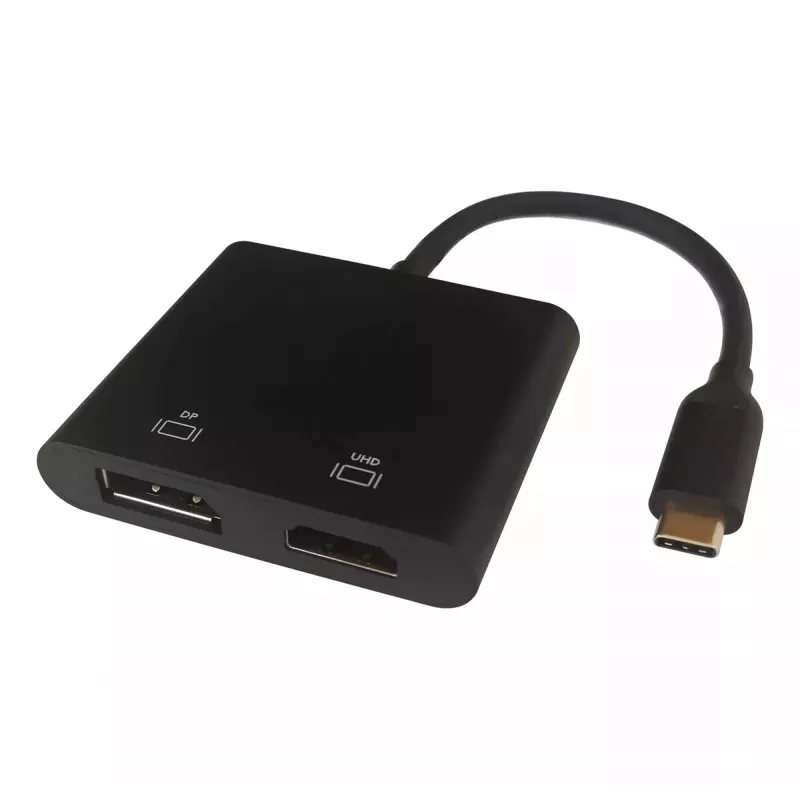 Deltaco USBC-HDDP videokaabli adapter 0,1 m USB USB-C HDMI DisplayPort Must