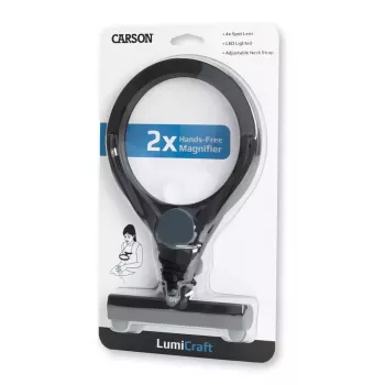 Käeshoitav suurendusklaas Carson LumiCraft 2x, LED, patareitoitega, must, 135×23×226 mm