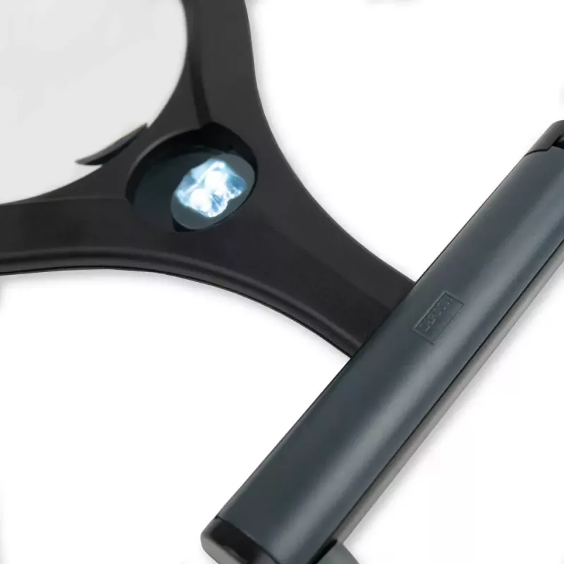 Käeshoitav suurendusklaas Carson LumiCraft 2x, LED, patareitoitega, must, 135×23×226 mm