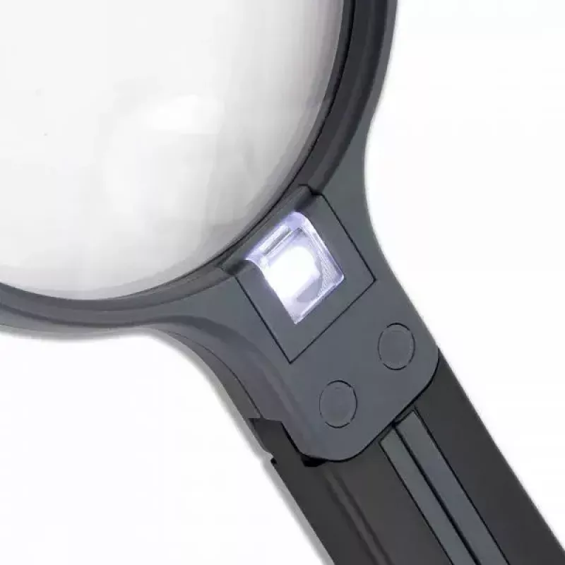 Suurendusklaas Carson Split Handle HF-11 — 3,5× käeshoitav luup, must/läbipaistev, AAA patarei