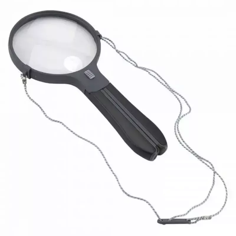 Suurendusklaas Carson Split Handle HF-11 — 3,5× käeshoitav luup, must/läbipaistev, AAA patarei