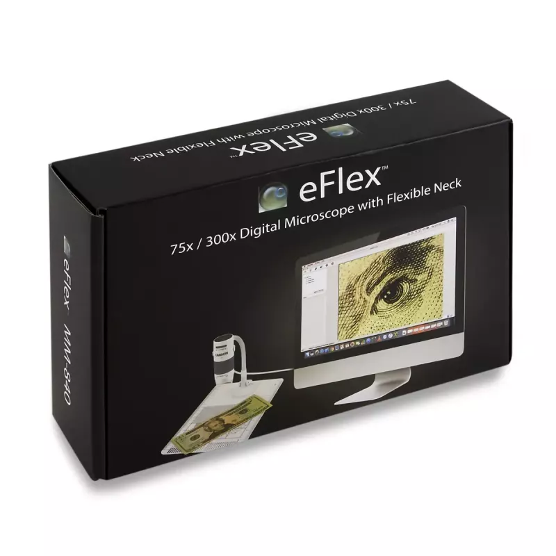 Digitaalmikroskoop Carson EFLEX 300x, 75–300× suurendus, 1600×1200 kaamera, hall/valge