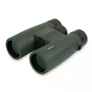 Binokkel Carson JR Series 10x42 BaK-4, kompaktne katuseprisma, must/roheline