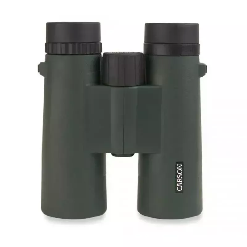 Binokkel Carson JR Series 10x42 BaK-4, kompaktne katuseprisma, must/roheline