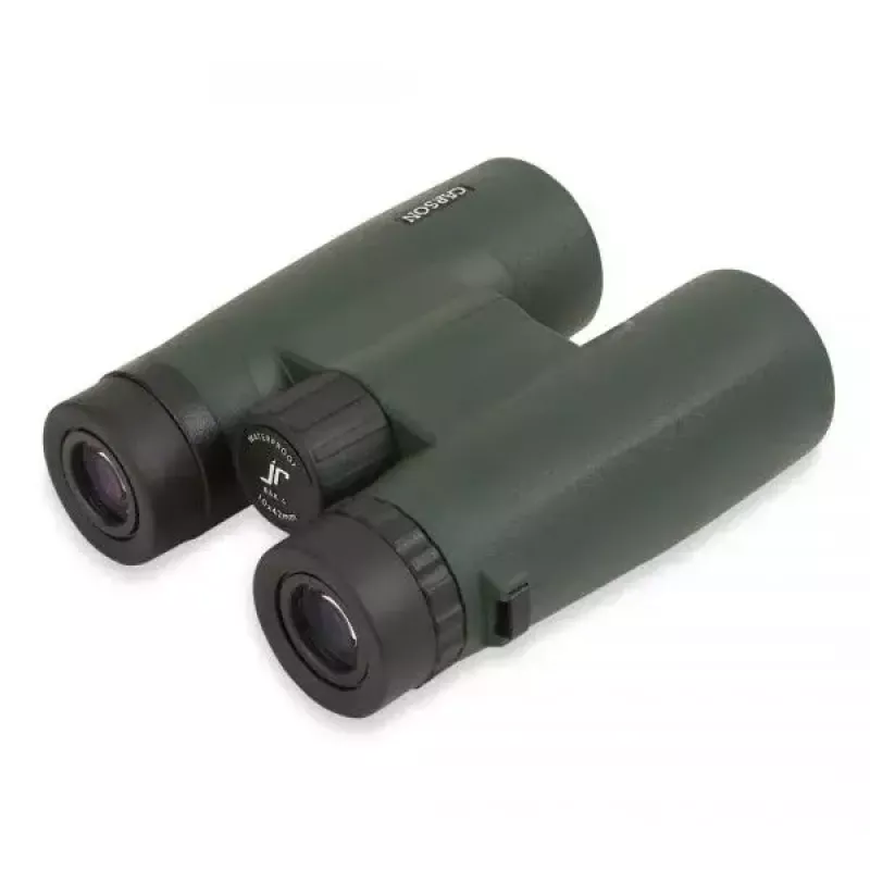 Binokkel Carson JR Series 10x42 BaK-4, kompaktne katuseprisma, must/roheline