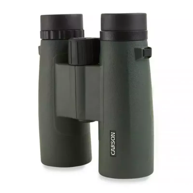 Binokkel Carson JR Series 10x42 BaK-4, kompaktne katuseprisma, must/roheline