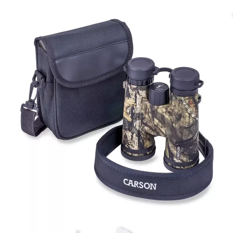 Binokkel Carson JR 10x42 BAK-4 katusprisma, kompaktne kamuflaažidisain, 127×50,8×160 mm