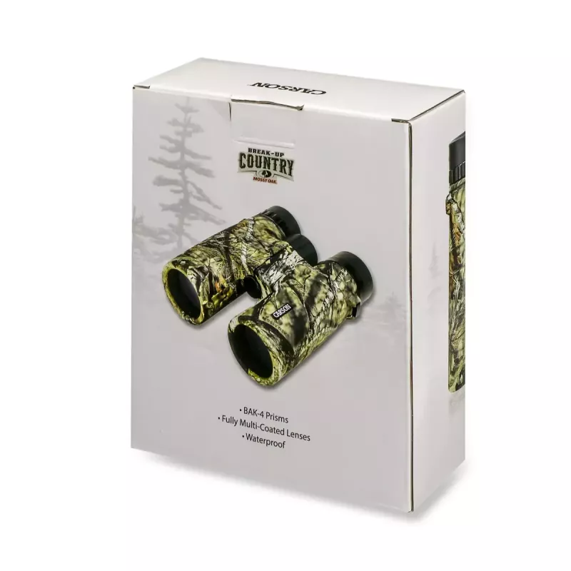 Binokkel Carson JR 10x42 BAK-4 katusprisma, kompaktne kamuflaažidisain, 127×50,8×160 mm