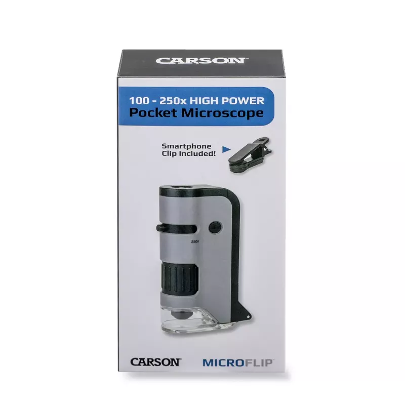 Digitaalmikroskoop Carson MICROFLIP 250x Must Roostevaba teras