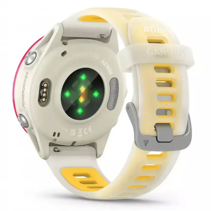 Spordi-nutikell GARMIN Forerunner 570 42 mm, 1,2-tolline AMOLED 390×390, GPS, Wi‑Fi, 8 GB, 42 g, silikoonrihm