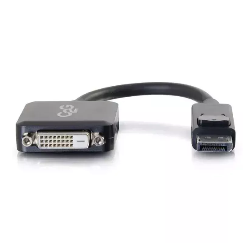 C2G 8in DisplayPort isane ühekanaliliseks DVI-D emaseks adaptermuundur must