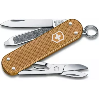 Taskunuga Victorinox Classic SD Alox Wet Sand V-0.62 21.255G — Šveitsi armee multifunktsionaalne tööriist, väike tera, küüneviil, käärid