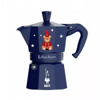 Moka pot BIALETTI Moka Express 3-tassiline 150 ml, Joyful Christmas Blue