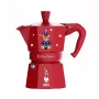 Moka pot BIALETTI Moka Express 3-tassi (150 ml) Punane pliidikannu kohvimasin