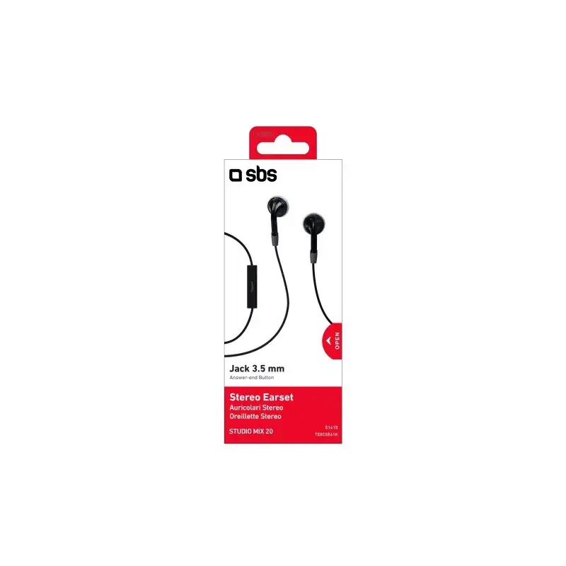 SBS Earset juhtmega stereopeakomplekt Duo