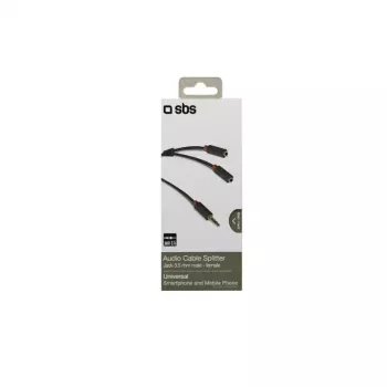Audio stereokaabel SBS Audio 3,5 mm pesa ja jaoturiga